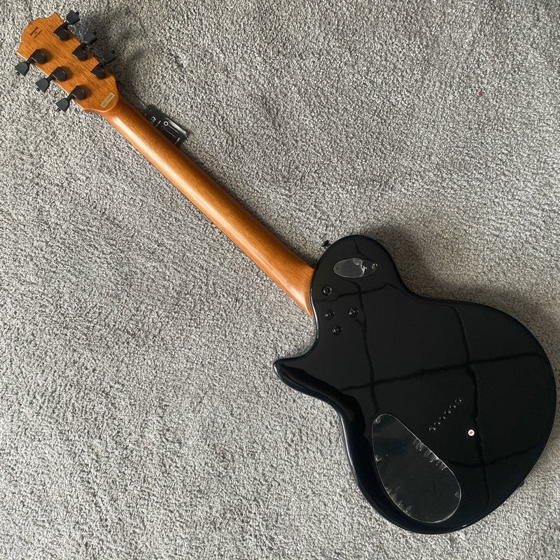 LAG Black Single Cut Electric Guitar, Mahogany Body, Neck, Rosewood Fi