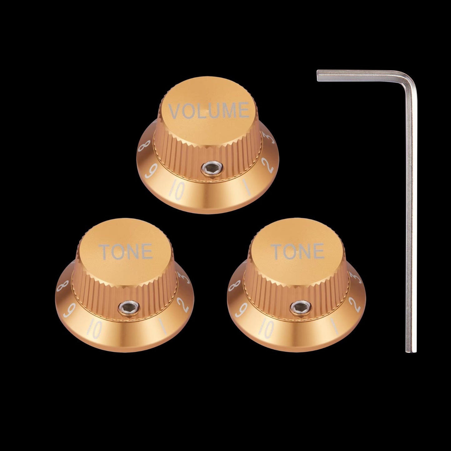 Gold Aluminum Guitar Volume Tone Control Knobs Fit Stratocaster Strat