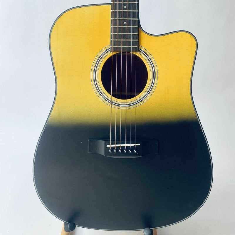 Yellow Black 41 Inch Acoustic Guitar, Mahogany Plywood Body Rosewood F