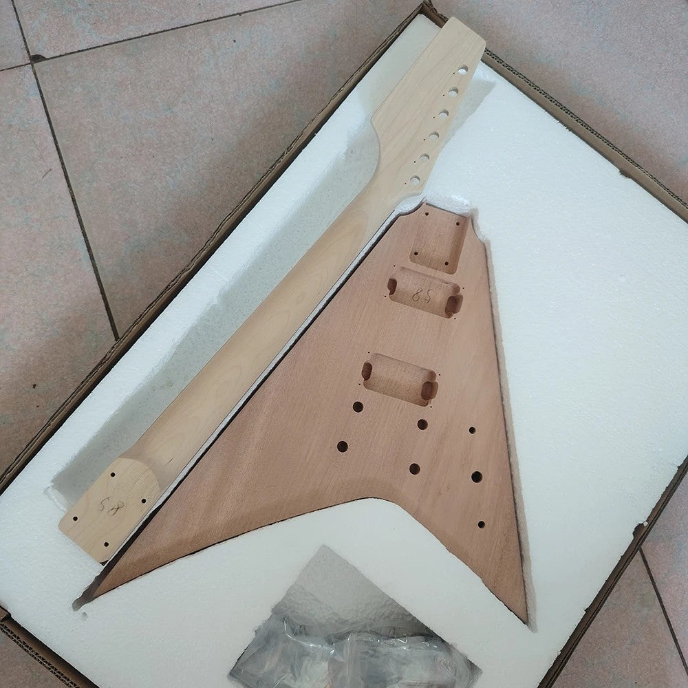 DIY Project Kit Mahogany Body Maple Neck Rosewood Fingerboard Fit Flyi