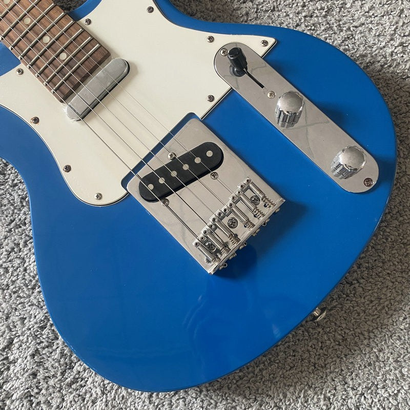 Blue Mini Electric Guitar, Solid Basswood Body, Maple Neck, Rosewood F