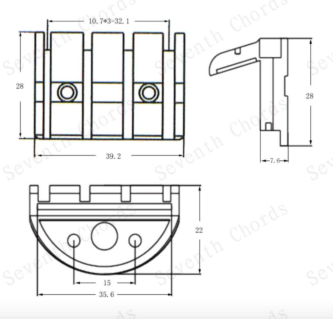 1 Piece Headless Electric Bass Guitar Nut Fit Eart,Asmuse,Steinberger,Teuffel