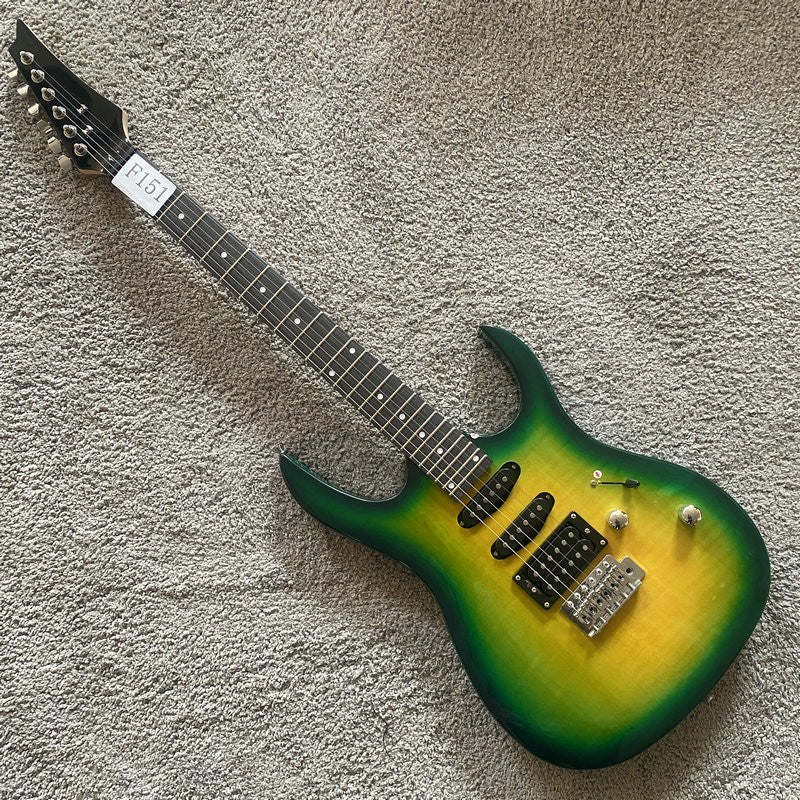 Green Yellow Burst HSH Guitar, Basswood Body with Maple neck, Rosewood