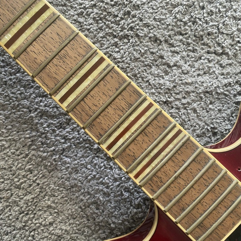 Red Glossy Semi Hollow Jazz Guitar Body Mahogany Neck, 22 Frets Finger