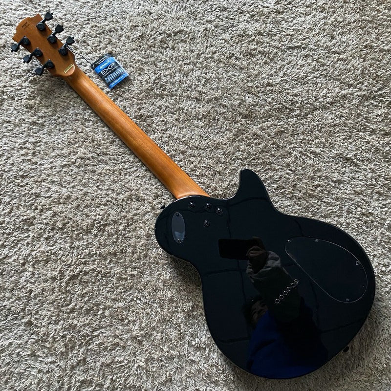 LAG Black Left Handed Guitar, Mahogany Body with Neck, Rosewood Finger