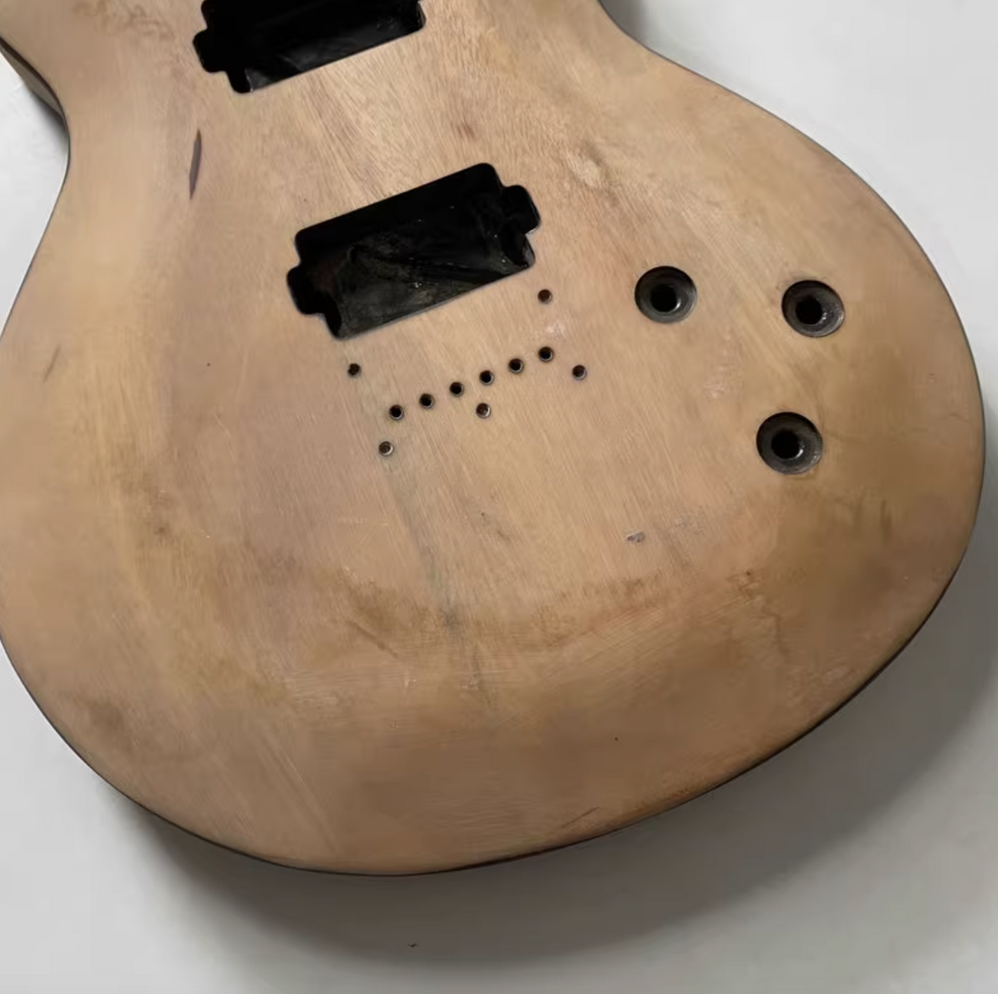 Mahogany Wood HH Guitar Single Cut Body, String Through Bridge