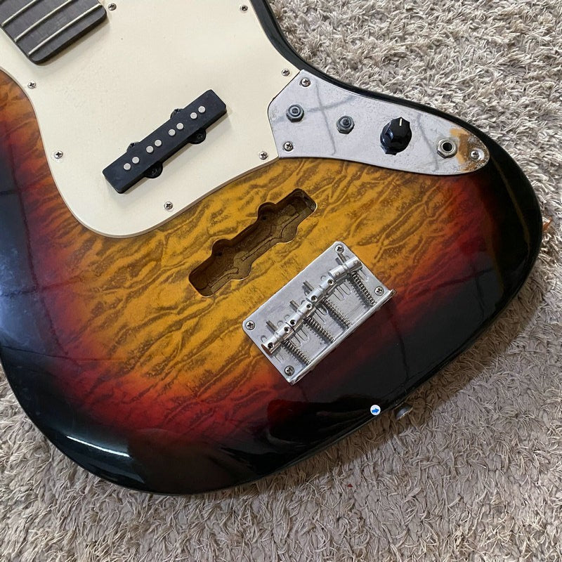 Sunburst 4 String Bass Basswood Body Maple Neck Rosewood Fretboard Fit
