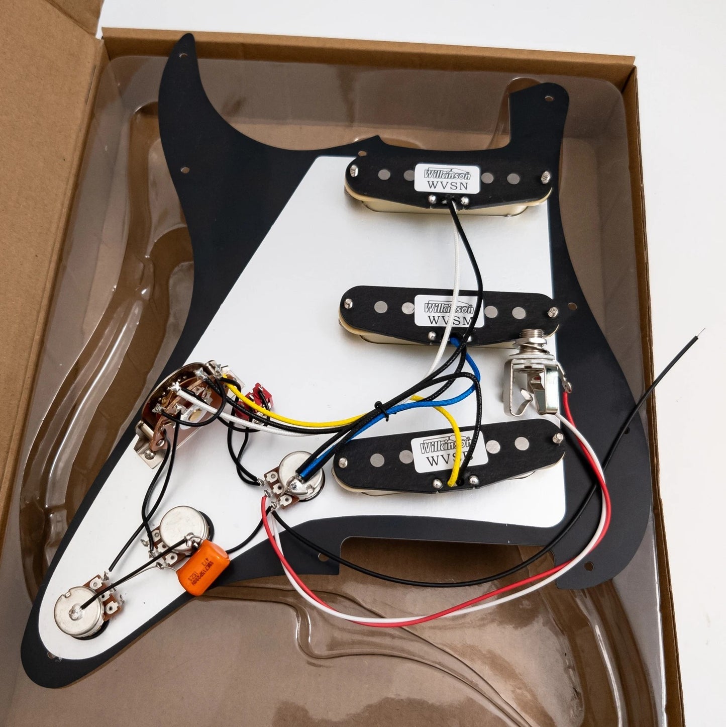 Black Pearl Guitar Loaded Prewired Pickguard Alnico Wilkinson Pickups