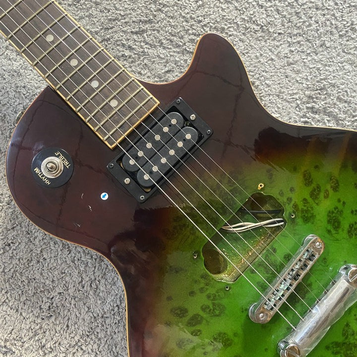 Green Burst Basswood Guitar Body with Maple Neck, Rosewood Fretboard 2