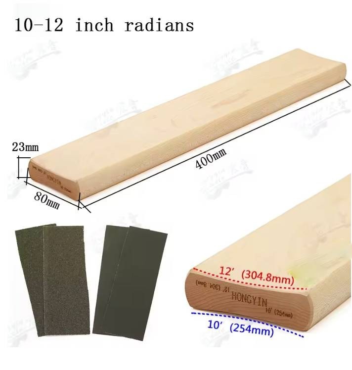 Maple Wood Guitar Bass Fret Leveling Fingerboard Radius Block 10-12 In