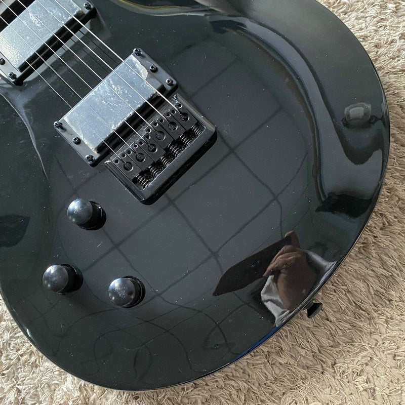 LAG Black Left Handed Guitar, Mahogany Body with Neck, Rosewood Finger