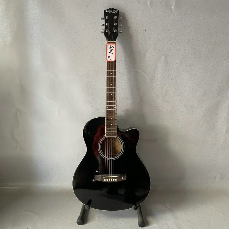Black 40 Inch Acoustic Guitar, Basswood Plywood Top Body, Rosewood Fin
