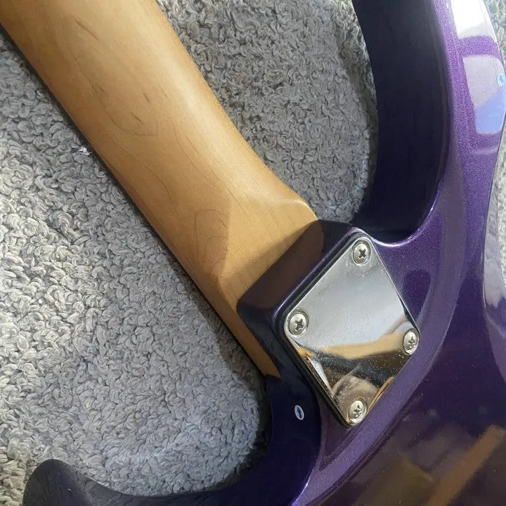 TNC Purple Metallic Finish Electric Guitar, Basswood Body, Maple Neck