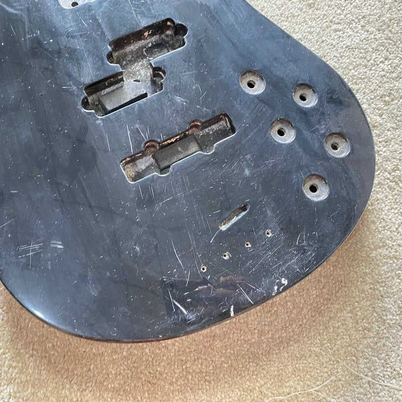 Black 4 String Bass DIY Project Basswood Body