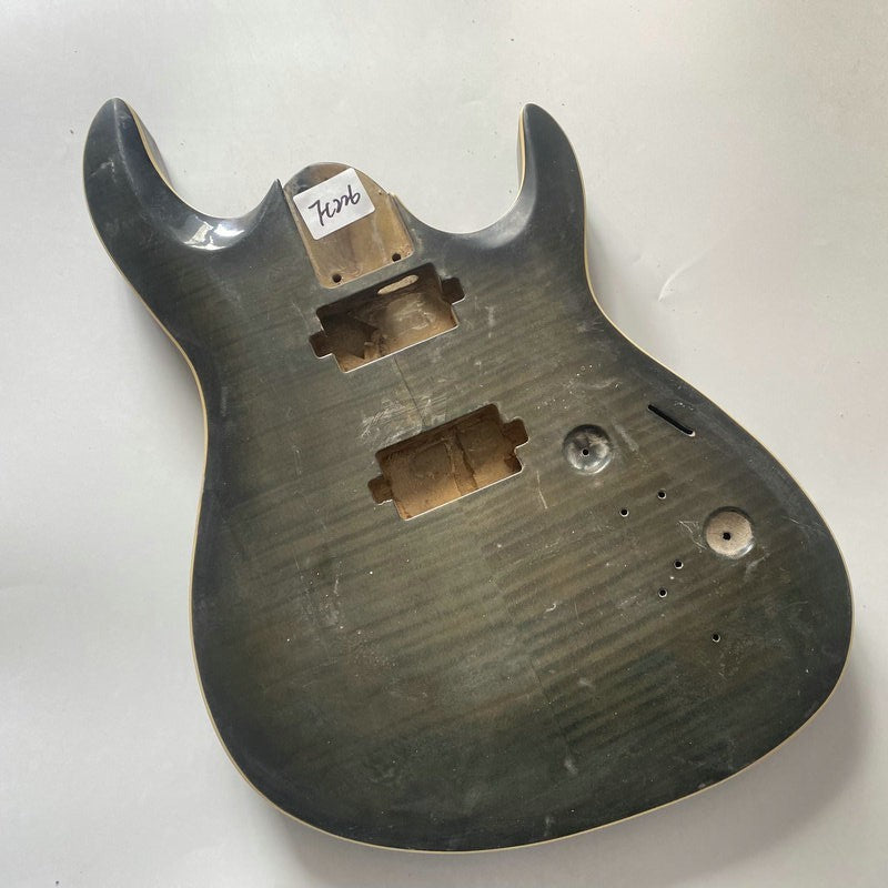 Solid Basswood Guitar Body with Tiger Maple Top, HH Pickup Route