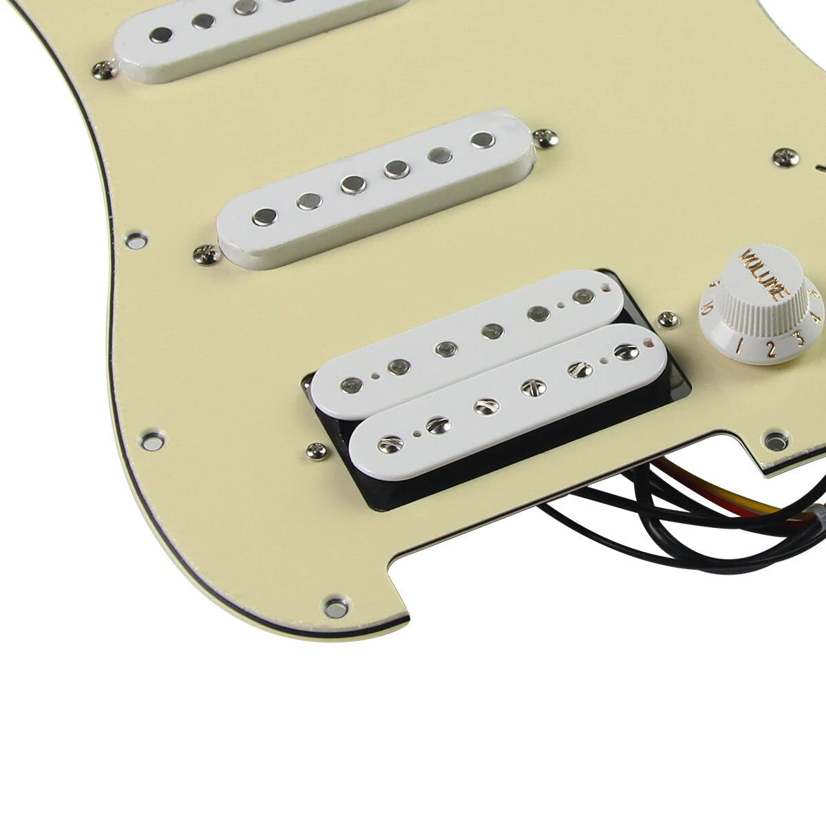 Cream HSS Guitar Prewired Loaded Pickguard, Alnico 5 Pickups Fit Strat
