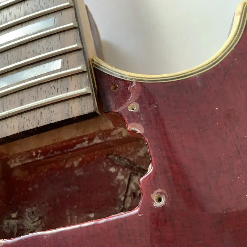 Red DIY Project Guitar Mahogany Body with Maple Neck, Rosewood Fingerb