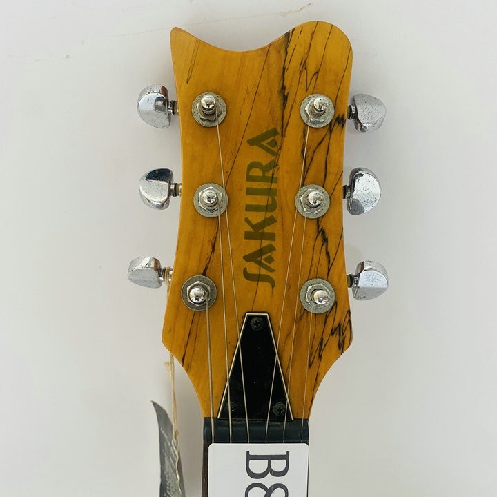 Sakura HH Guitar, Burl Wood Mahogany Body, Maple Neck, Rosewood Finger