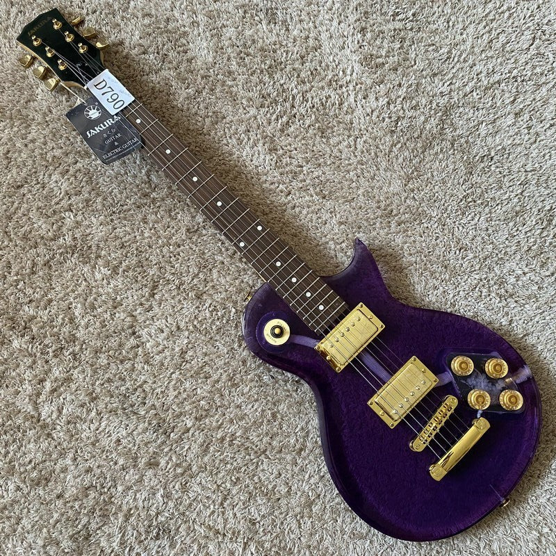 Acrylic Purple Transparent Mini Electric Guitar, Maple Neck Rosewood F