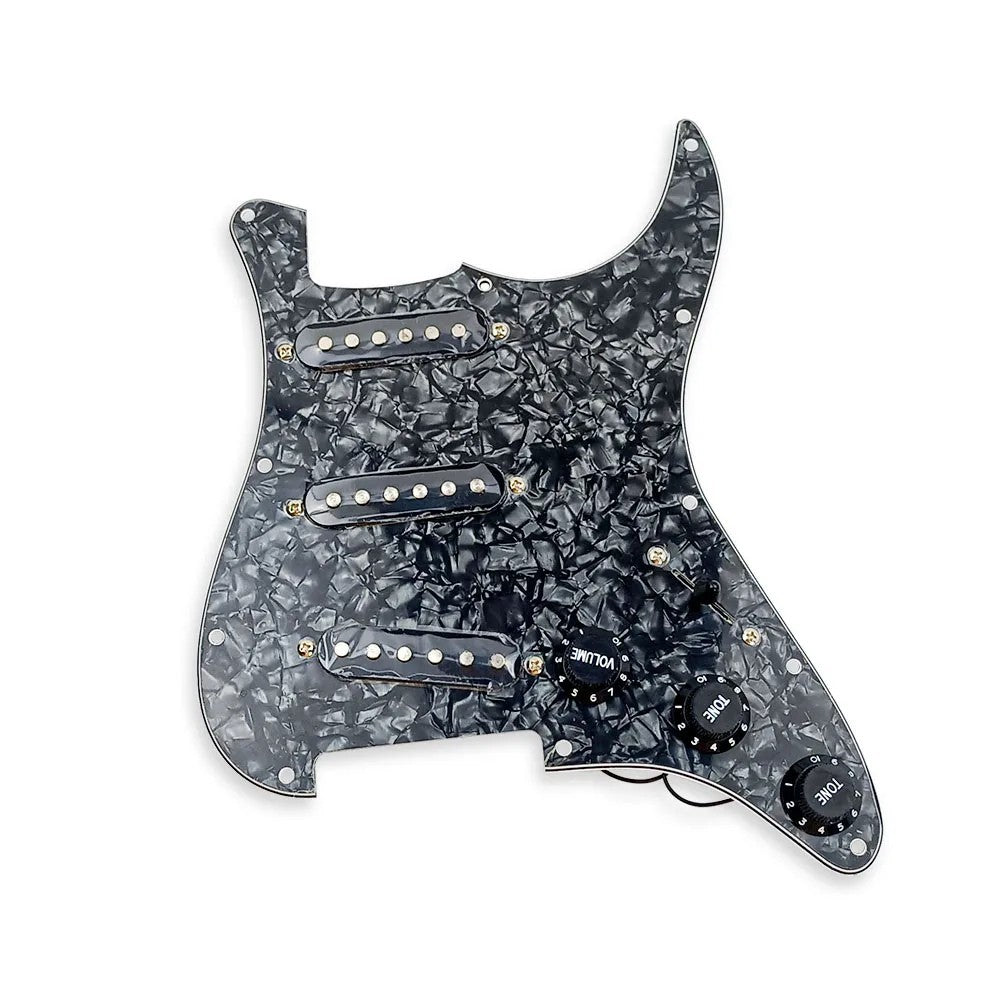 Alnico 5 Guitar Black Pearl Loaded Prewired Pickguard Fit Stratocaster