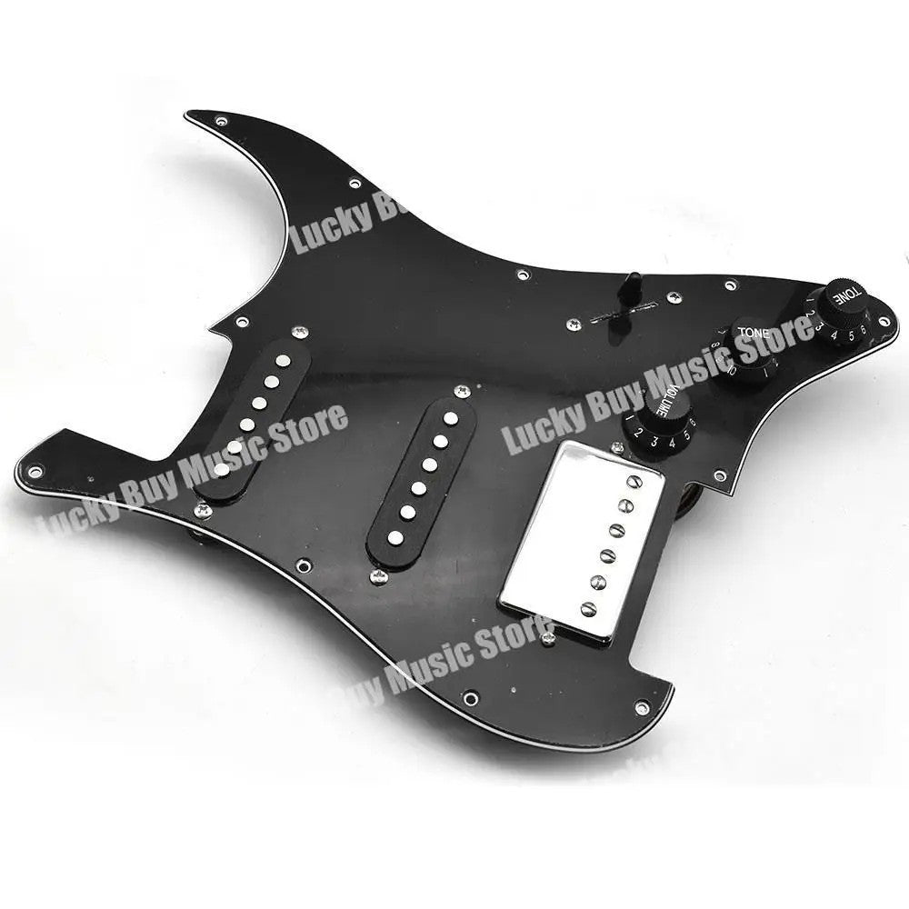 Black HSS Guitar Prewired Loaded Pickguard Fit Stratocaster Strat