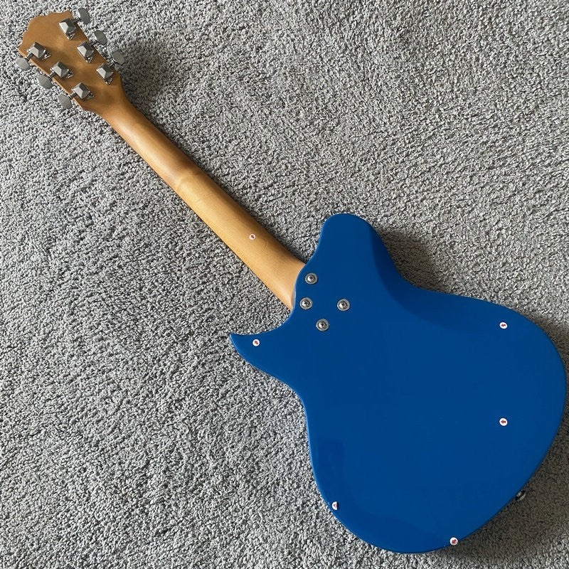 Blue Mini Electric Guitar, Solid Basswood Body, Maple Neck, Rosewood F