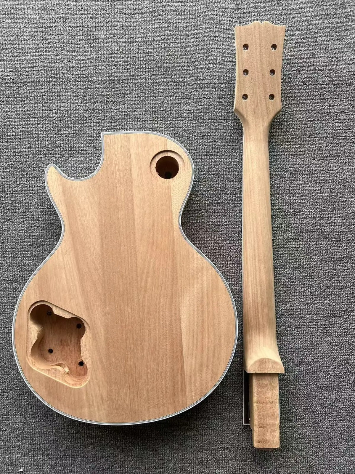 Tiger Maple Top Mahogany Wood Guitar Body with Neck, Rosewood Fingerbo