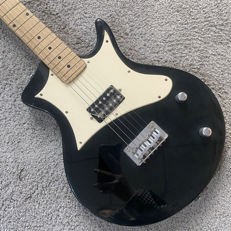 Glossy Black Electric Guitar, Solid Basswood Body, Maple Neck and Fing
