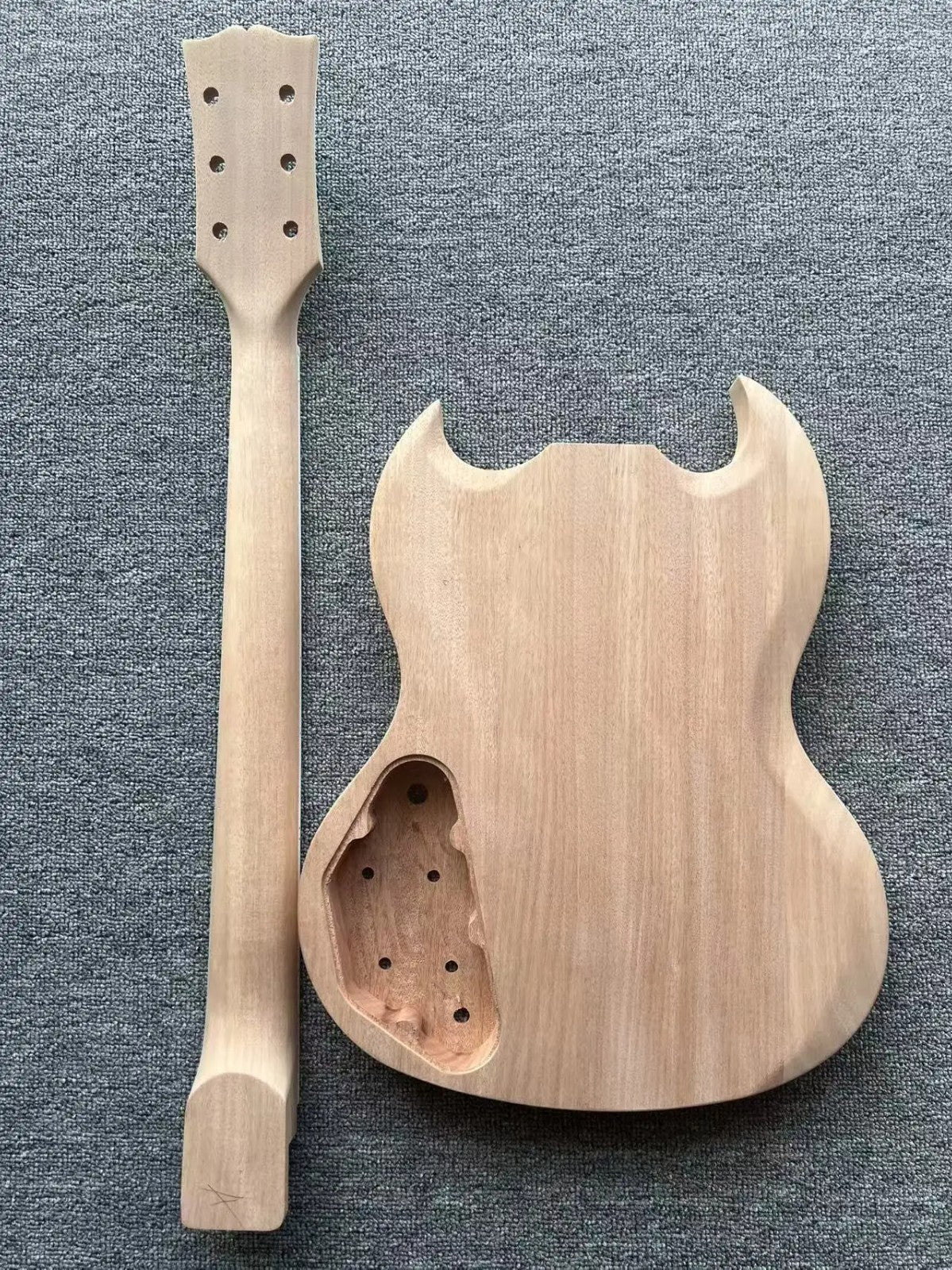 HHH Mahogany Wood Guitar Body with Neck, Rosewood Fretboard Fit SG DIY