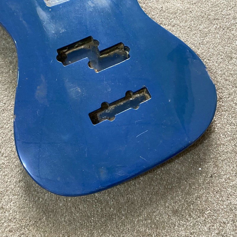 Blue 4 String Electric Bass Basswood Body