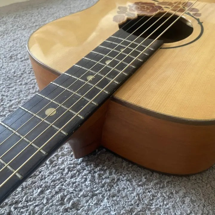 Luna 38 Inch Acoustic Guitar, Engraved Rose Spruce Top Body, Okoume Ne
