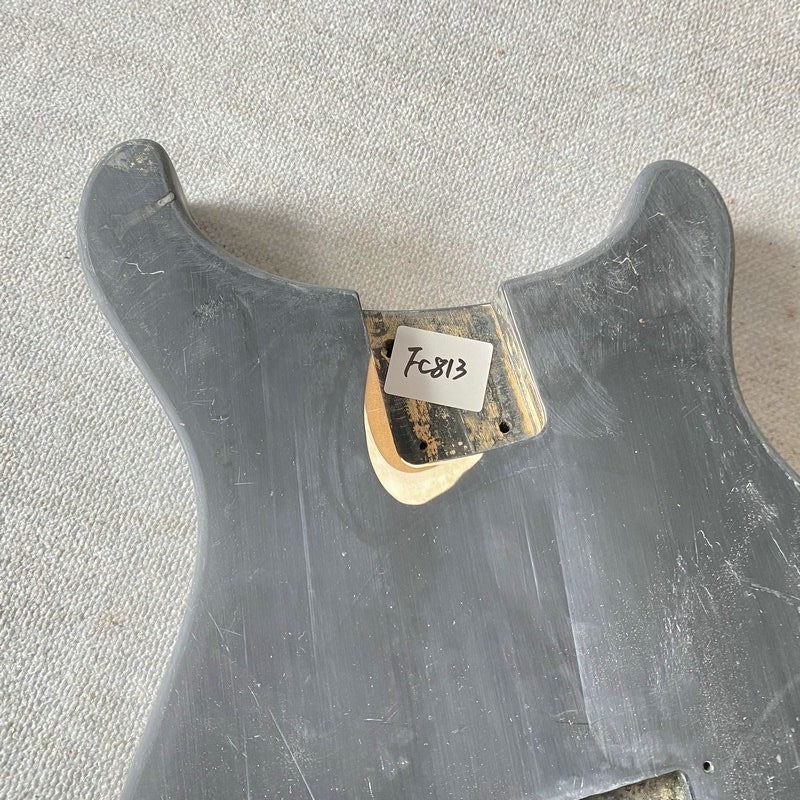 Black Cutaway Basswood Guitar Body, String Through Bridge, Single Humb