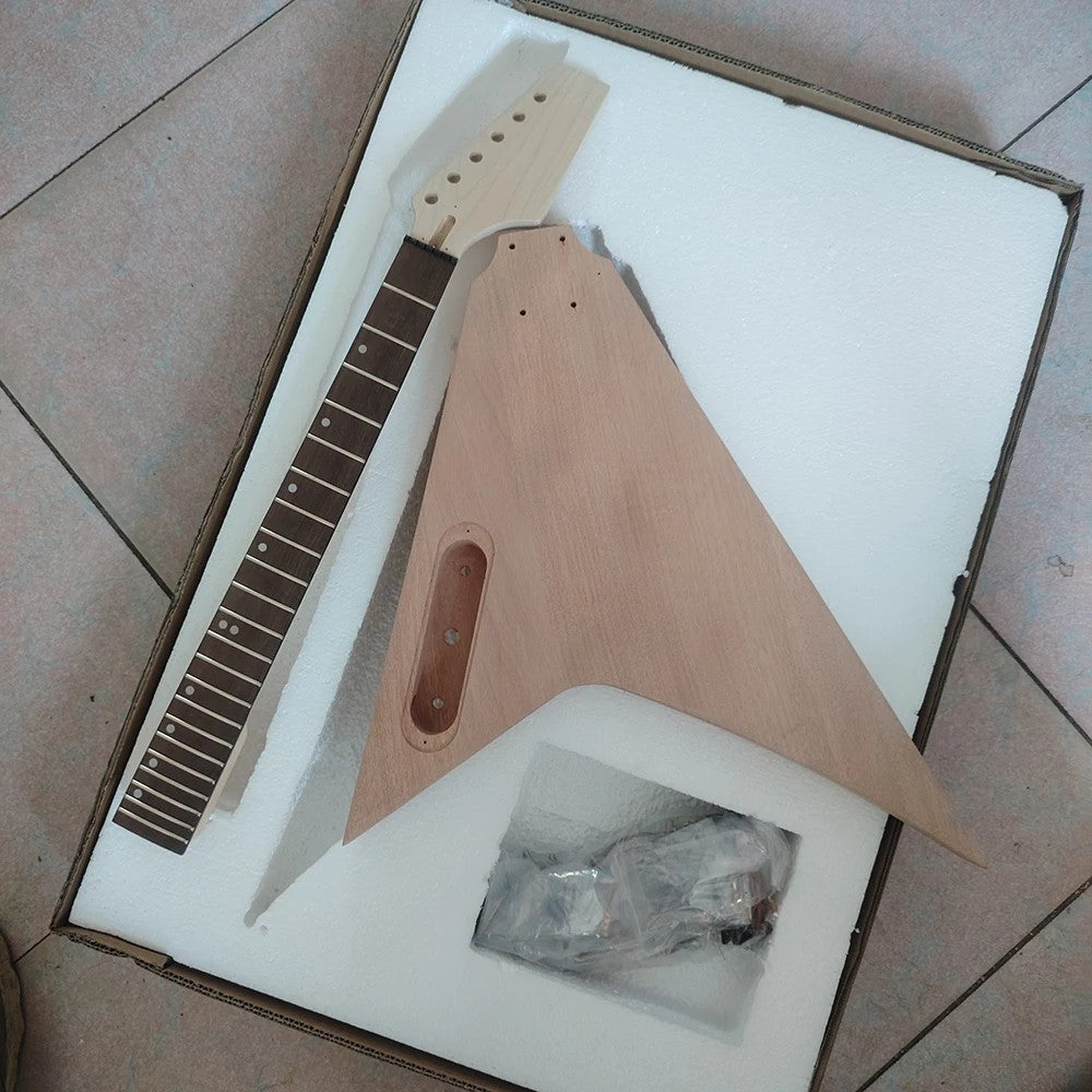 DIY Project Kit Mahogany Body Maple Neck Rosewood Fingerboard Fit Flyi