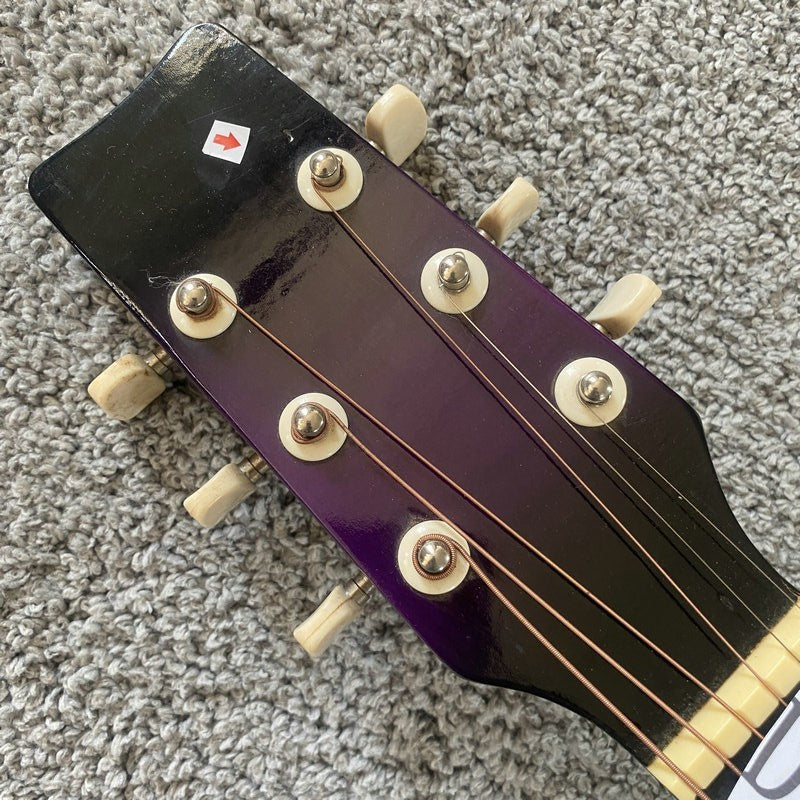 Purple Burst 38 Inch Folk Acoustic Guitar, Basswood Body, Mahogany Nec