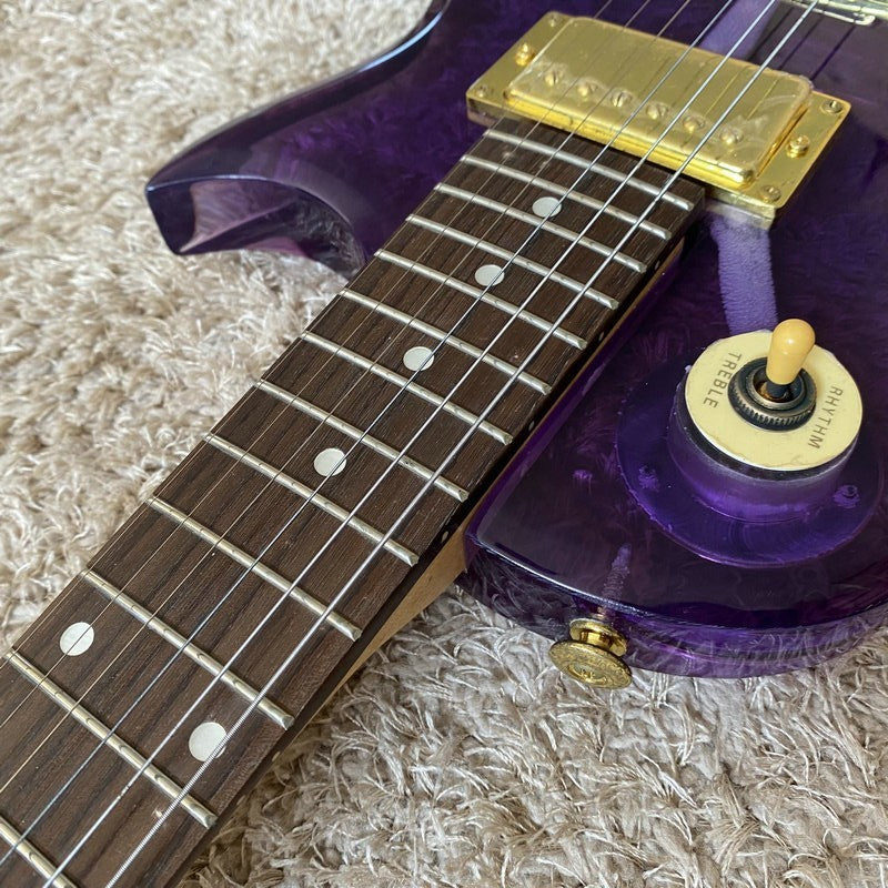 Acrylic Purple Transparent Mini Electric Guitar, Maple Neck Rosewood F