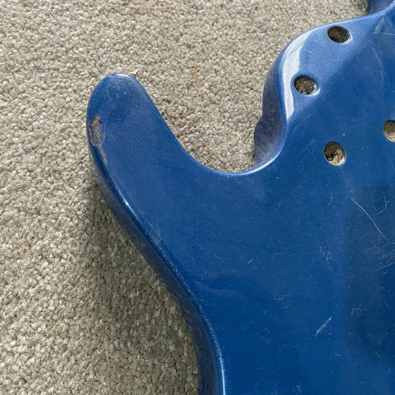 Blue 4 String Electric Bass Basswood Body