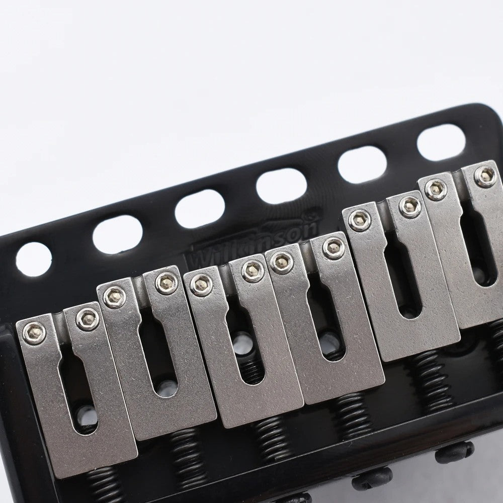Black Wilkinson Guitar Bridge Tremolo with Steel Saddles Fit Stratocas