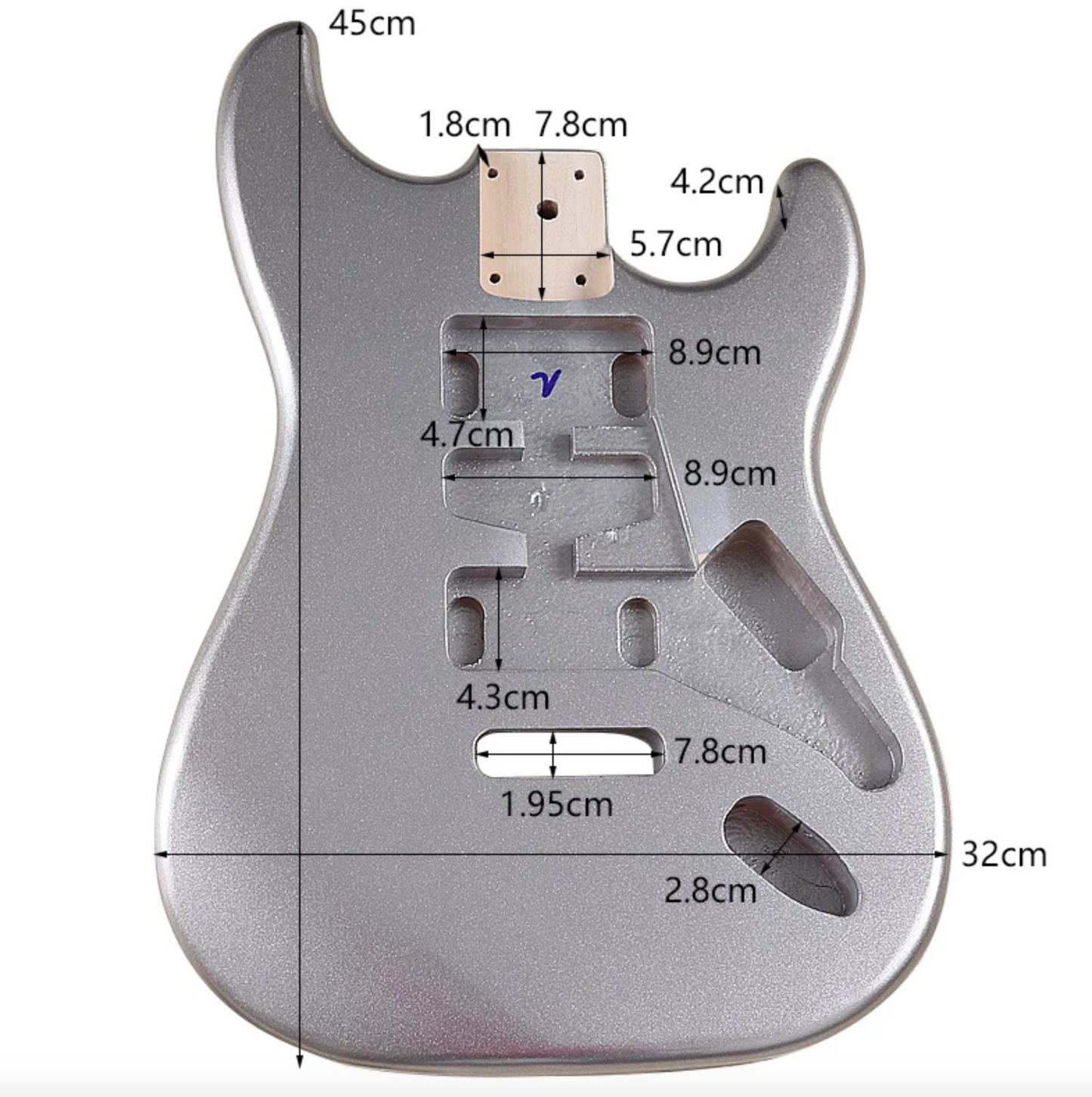 Metallic Silver Guitar Poplar Wood Body Fit Stratocaster Strat