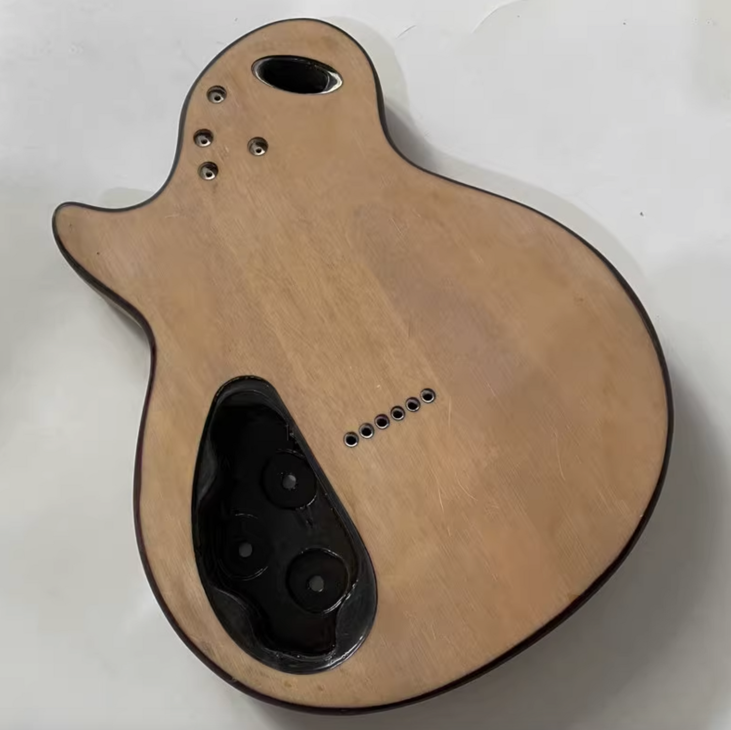 Mahogany Wood HH Guitar Single Cut Body, String Through Bridge