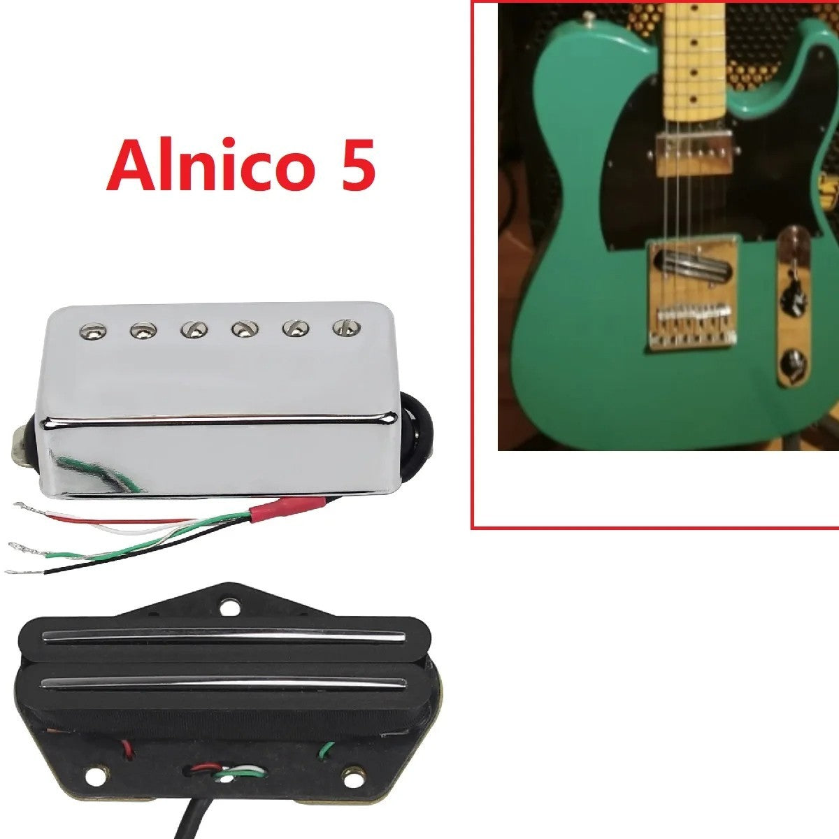 Dual Blades Guitar Bridge Pickup with Neck Humbucker Pickup Fit Teleca