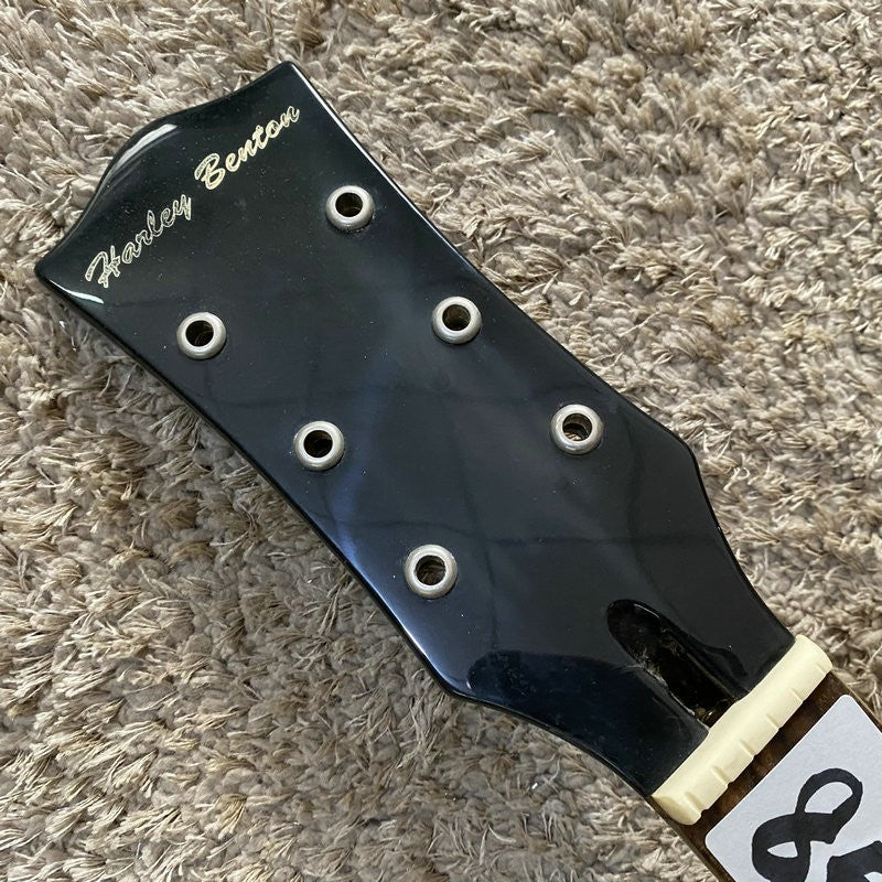 Gloss Black Harley Benton Guitar Single Cut Body, Maple Neck, Rosewood