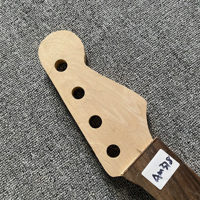 Maple Wood 4 String Bass Neck, Fretless Rosewood Fingerboard