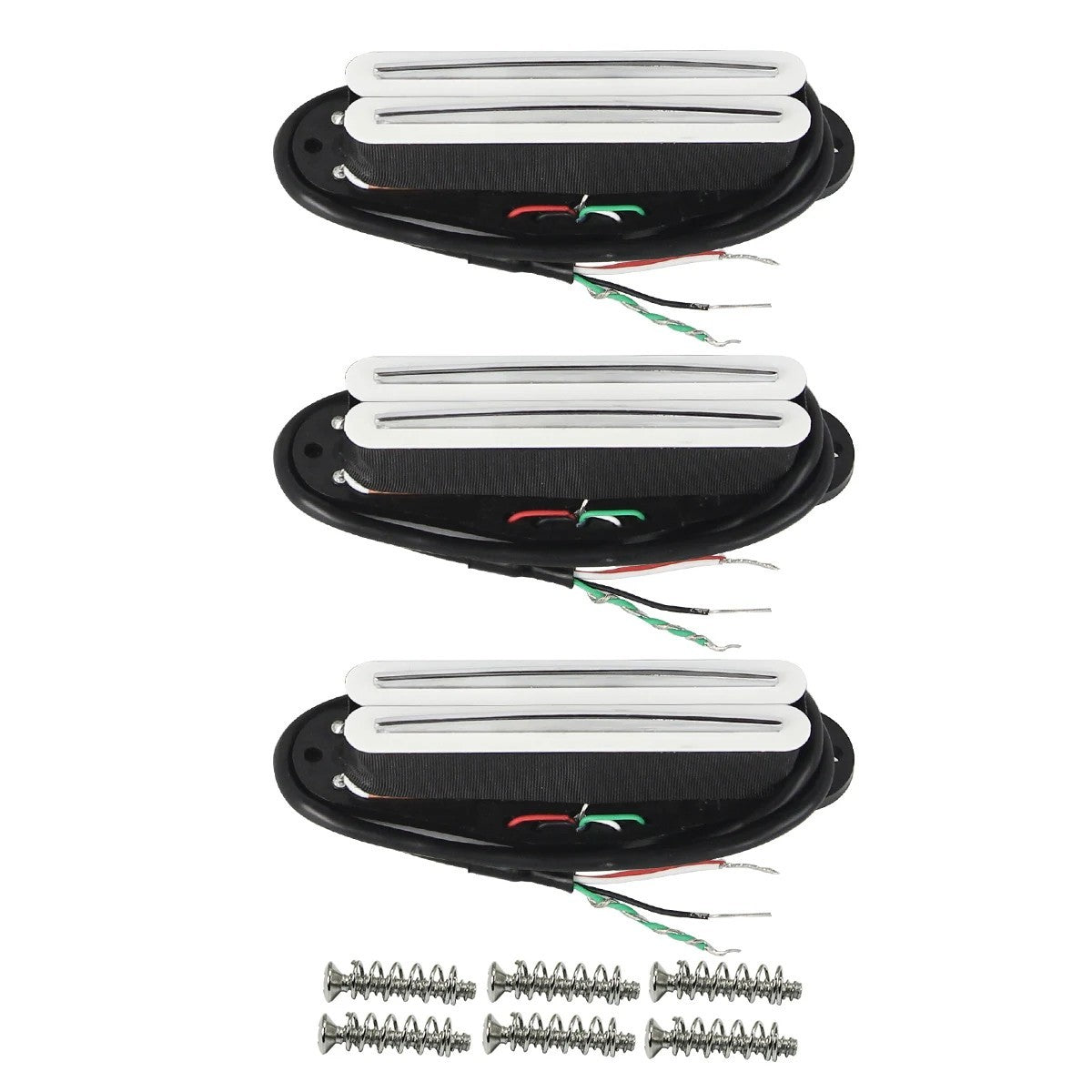 White SSS Guitar Dual Blades Humbucker Pickups Set Fit Stratocaster St