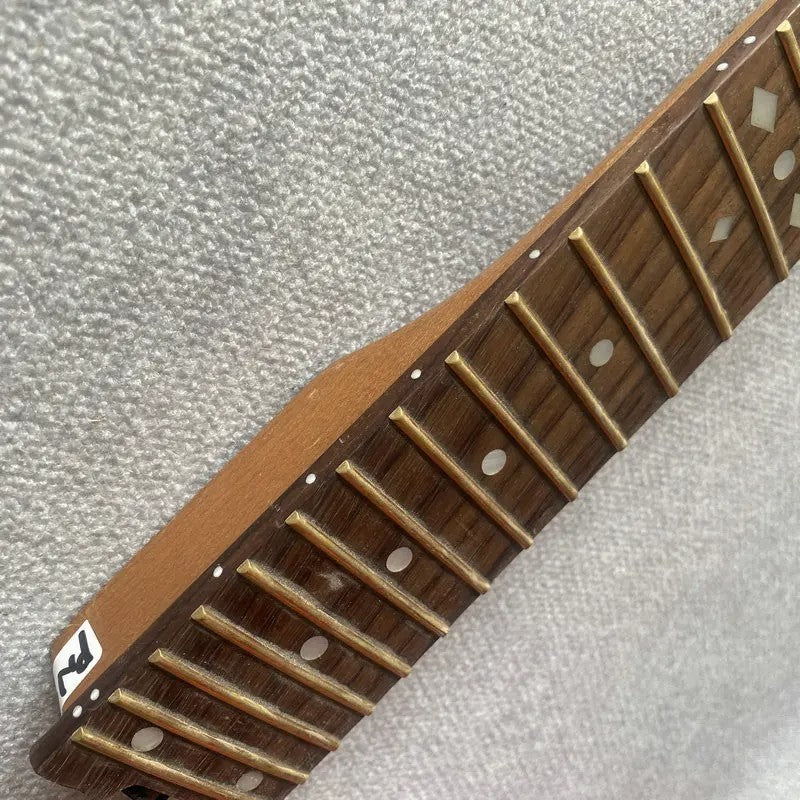 Purple Tiger Maple Top Headstock Guitar Neck, Rosewood Fingerboard 24