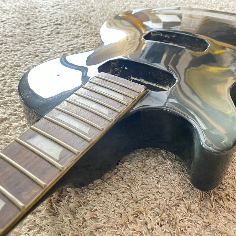 Black Harley Benton Left Handed Guitar Body with Neck, Rosewood Finger