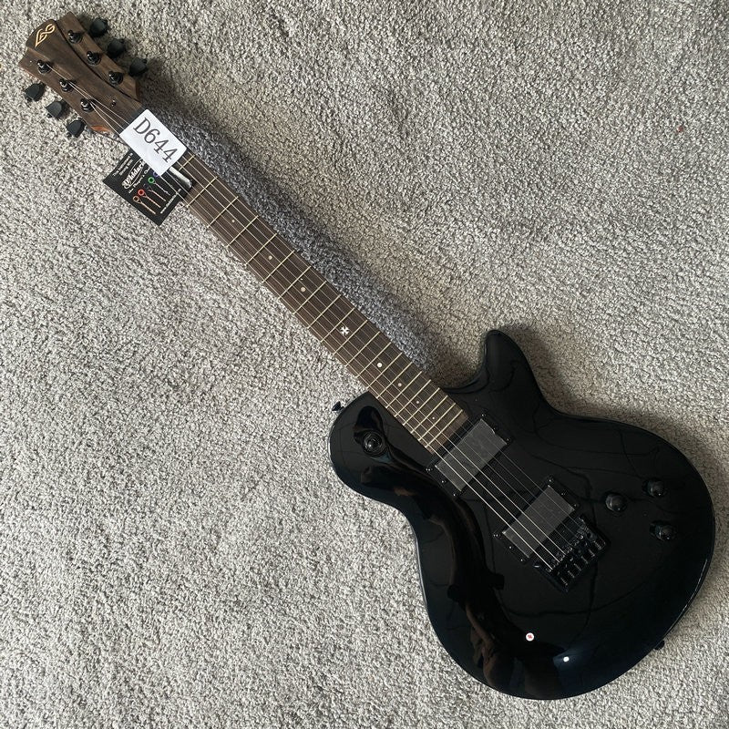 LAG Black Single Cut Electric Guitar, Mahogany Body, Neck, Rosewood Fi