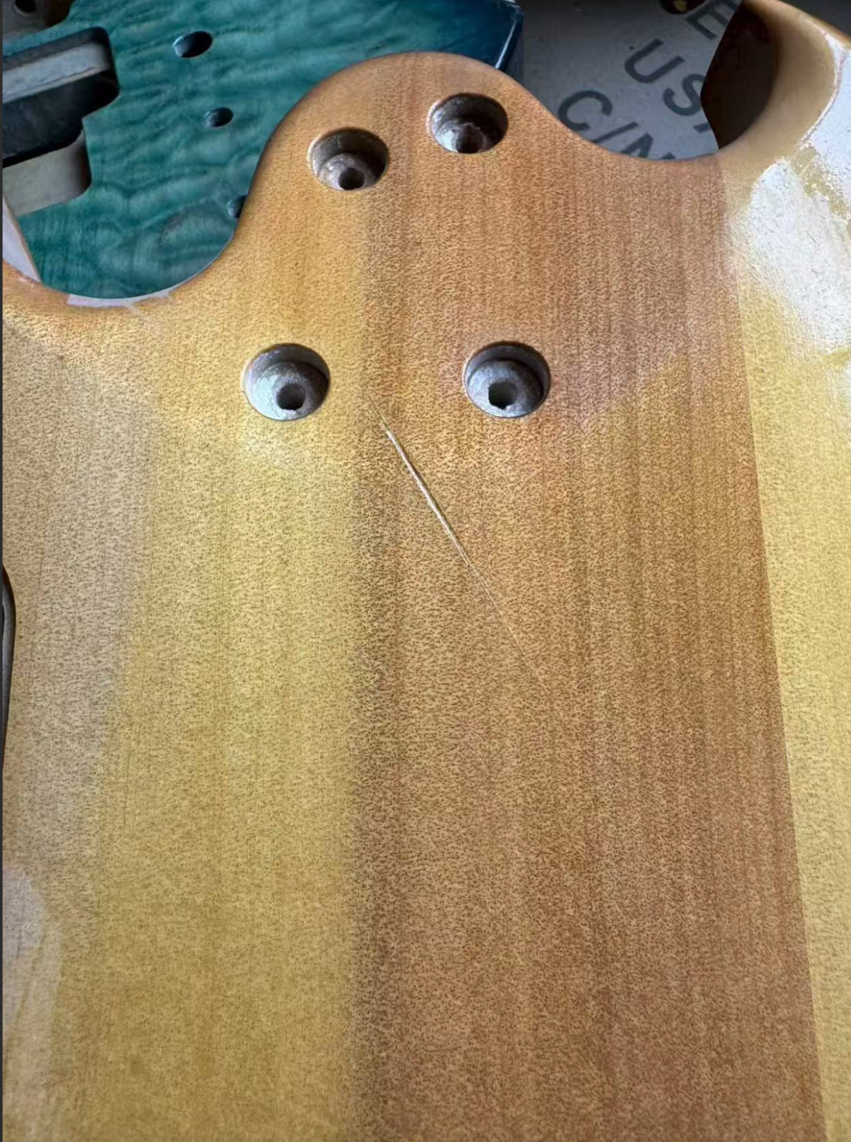 Red Quilted Maple Top 4 String Electric Bass Body