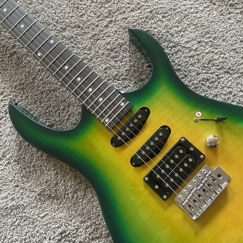 Green Yellow Burst HSH Guitar, Basswood Body with Maple neck, Rosewood
