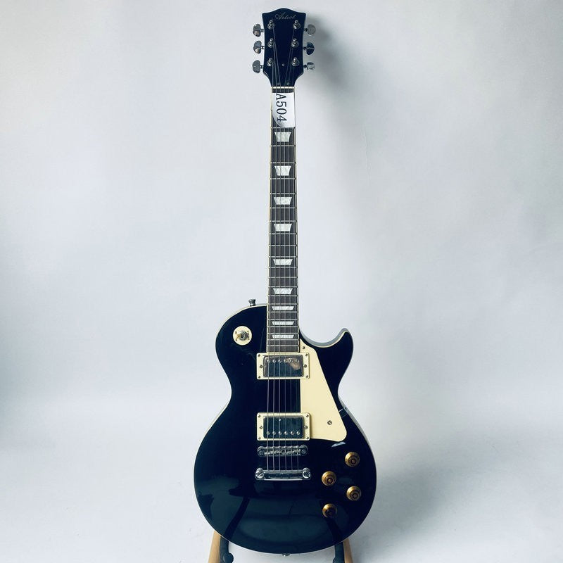 Black Single Cut Electric Guitar, Mahogany Body and Neck, Rosewood Fin