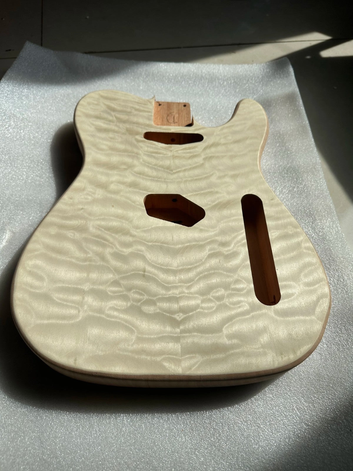 Unfinished Veneer Maple Top Mahogany Guitar Body Fit Telecaster Tele